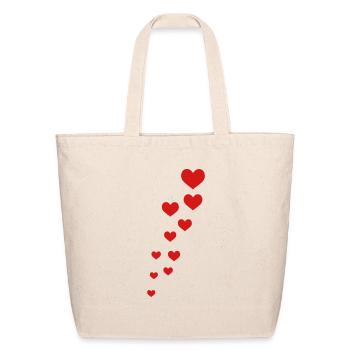 hearts - Eco-Friendly Cotton Tote - natural - Front