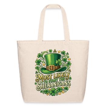 Leprechaun Hat Shenanigans - Eco-Friendly Cotton Tote - natural - Front