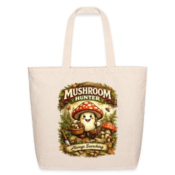 Mushroom Hunter Always Searching Vintage Foraging  - Eco-Friendly Cotton Tote - natural - Front