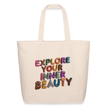 Explore Your Inner Beauty - Eco-Friendly Cotton Tote - natural - Front