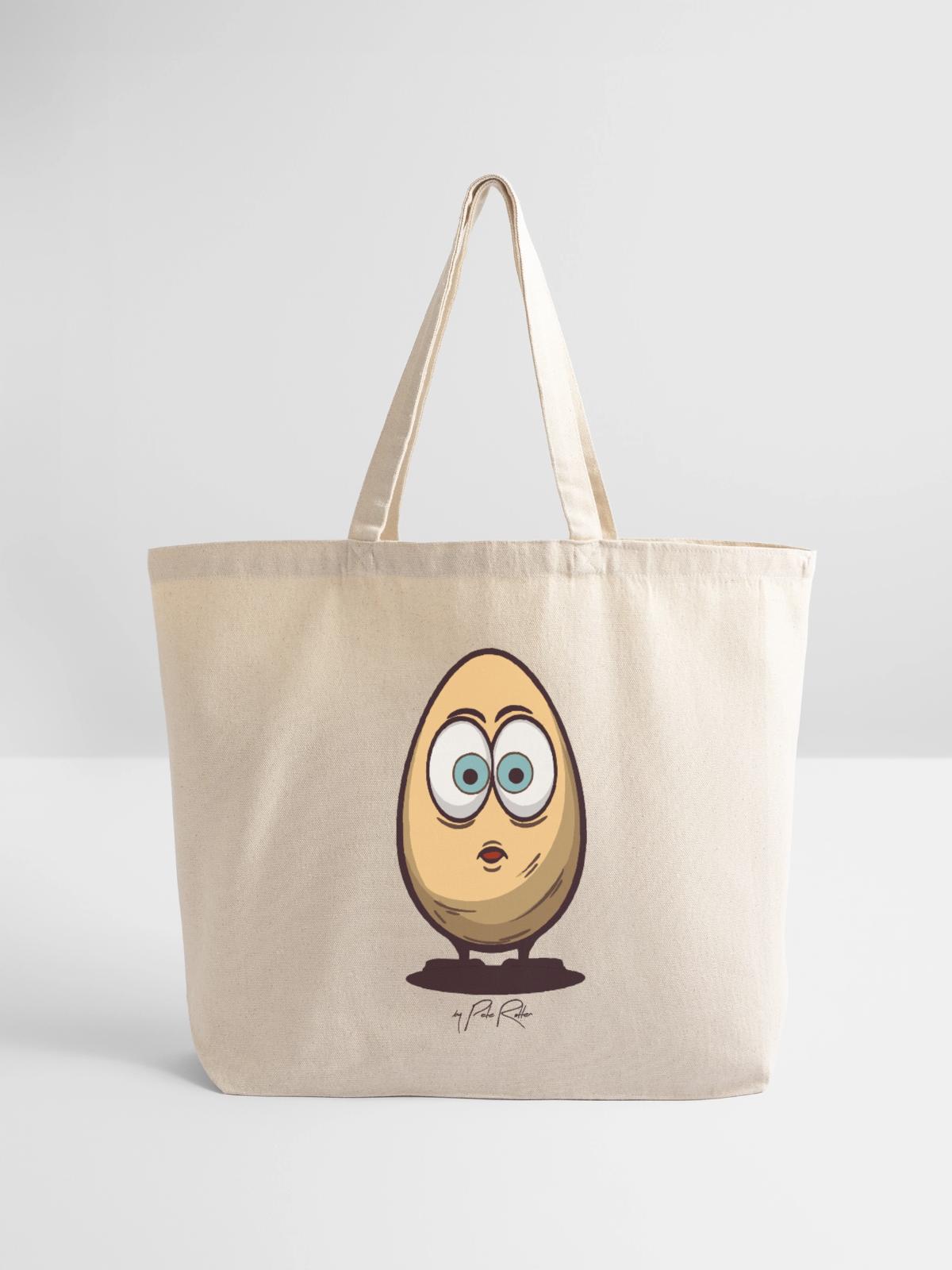 Surprised Egg - Eco-Friendly Cotton Tote - natural - Front