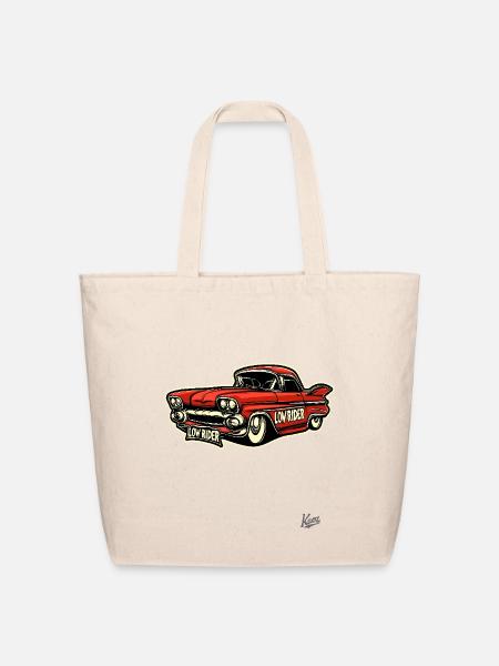 Classic Cholo Lowrider Car - Eco-Friendly Cotton Tote - natural