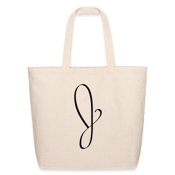 J or G - Eco-Friendly Cotton Tote - natural - Front