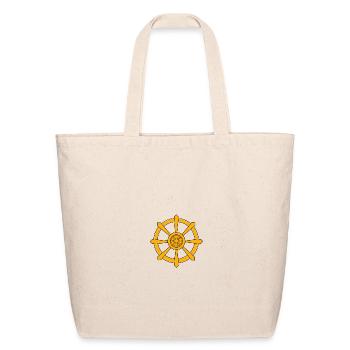 Golden Ship Wheel Emblem - Eco-Friendly Cotton Tote - natural - Front