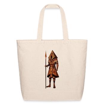 Desert Guardian: The Pyramid Warrior - Eco-Friendly Cotton Tote - natural - Front