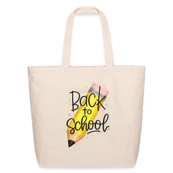 BacktoSchool Pencil Art - Eco-Friendly Cotton Tote - natural - Front