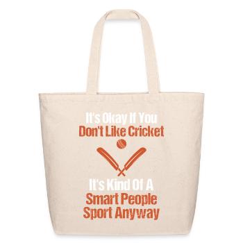 Cricket Attitude: Smart People Sport - Eco-Friendly Cotton Tote - natural - Front