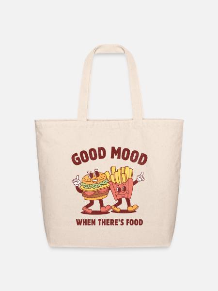 Good Mood When There's Food - Eco-Friendly Cotton Tote - natural