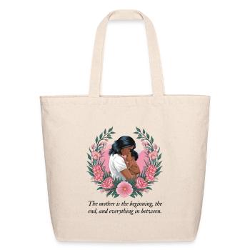 Mom: Our Alpha and Omega - Eco-Friendly Cotton Tote - natural - Front