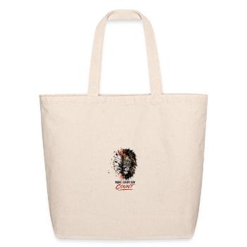 Timekeeper Tiger Split Clock - Eco-Friendly Cotton Tote - natural - Front