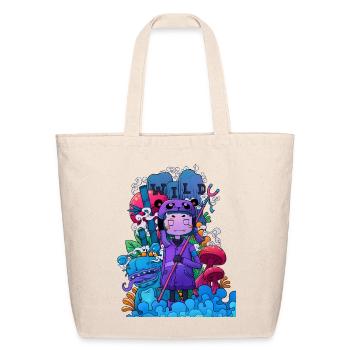 Wild Dreamer Neon Mushrooms - Eco-Friendly Cotton Tote - natural - Front