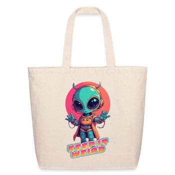 Keep It Weird – Astronaute extraterrestre rétro mignon - Sac fourre-tout en coton naturel - naturel - Devant