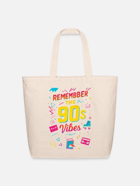 Remember the 90s Vibes - Eco-Friendly Cotton Tote - natural
