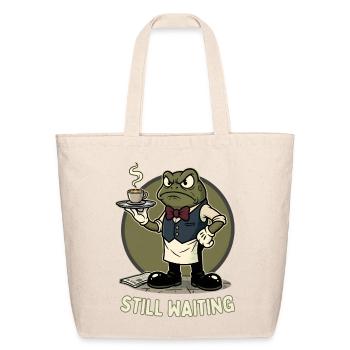 Frog Waiter with Coffee Tray - Eco-Friendly Cotton Tote - natural - Front
