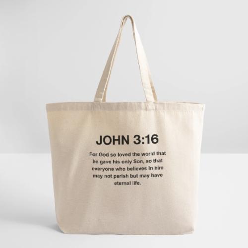 John 3:16 Christian Apparel – Bible Verse Clothing - Eco-Friendly Cotton Tote