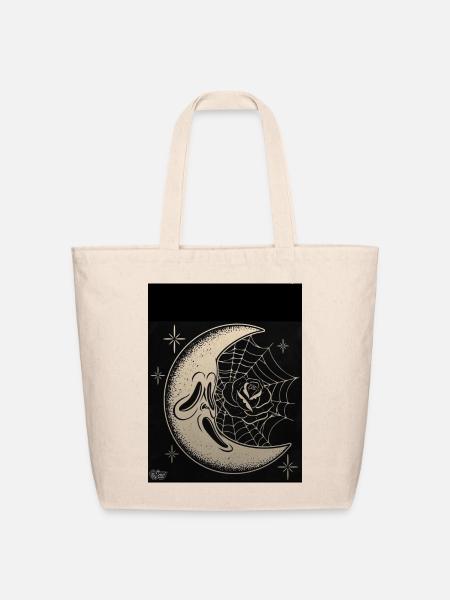 Spooky Moon - Eco-Friendly Cotton Tote - natural