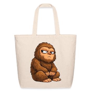 Funny Bigfoot Sasquatch monster cartoon humor - Eco-Friendly Cotton Tote - natural - Front