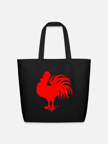 Sydney Roosters, Red Cockerel - Eco-Friendly Cotton Tote - black