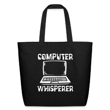 Computer whisperer - Eco-Friendly Cotton Tote - black - Front