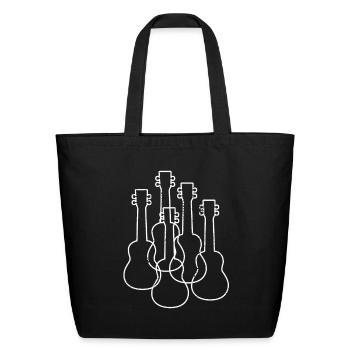 Ukuleles Drawing - Eco-Friendly Cotton Tote - black - Front