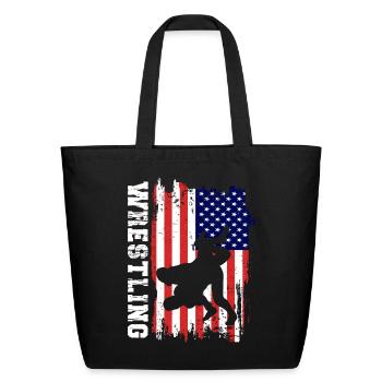 Wrestling - Eco-Friendly Cotton Tote - black - Front