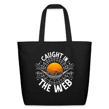 Caught in the Web - Eco-Friendly Cotton Tote - black - Front
