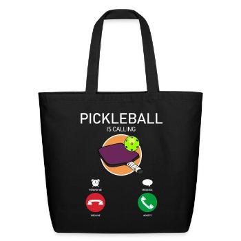 PICKLEBALL CALLING MOBILE PHONE INTERFACE DESIGN - Eco-Friendly Cotton Tote - black - Front