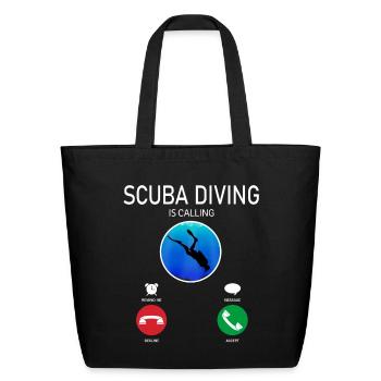 SCUBA DIVING MOBILE PHONE CALLING INTERFACE DESIGN - Eco-Friendly Cotton Tote - black - Front