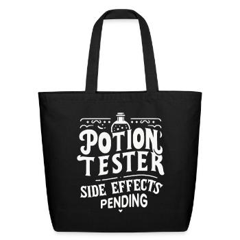 Potion Tester Side Effects Pending - Eco-Friendly Cotton Tote - black - Front