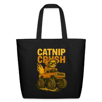 Cool Cat Monstertruck - Eco-Friendly Cotton Tote - black - Front