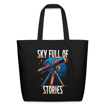 Stargazing Sky Full Of Stories - Eco-Friendly Cotton Tote - black - Front