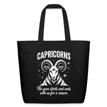  Capricorns The Year Starts and Ends With Us for a - Eco-Friendly Cotton Tote - black - Front