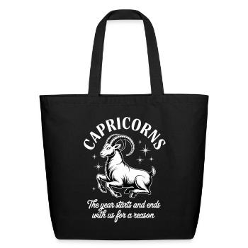 Capricorns The Year Starts and Ends With Us for a - Eco-Friendly Cotton Tote - black - Front