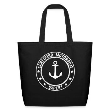 Motorboat Expert Motor Boating - Eco-Friendly Cotton Tote - black - Front