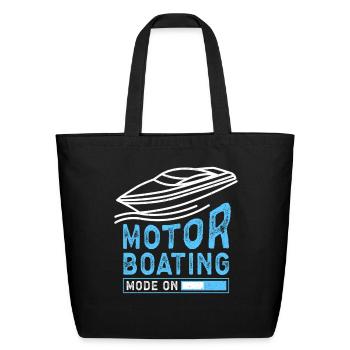 Motor Boating Mode Motorboat - Eco-Friendly Cotton Tote - black - Front