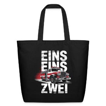  Fire Brigade Saying - 112 Emergency Call Hero In - Eco-Friendly Cotton Tote - black - Front