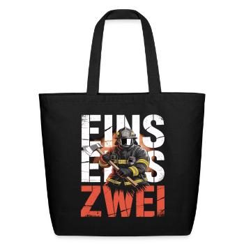  Fire Brigade Saying - 112 Emergency Call Hero In - Eco-Friendly Cotton Tote - black - Front