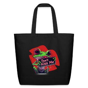 Dont Kiss Me Frog Popart - Eco-Friendly Cotton Tote - black - Front