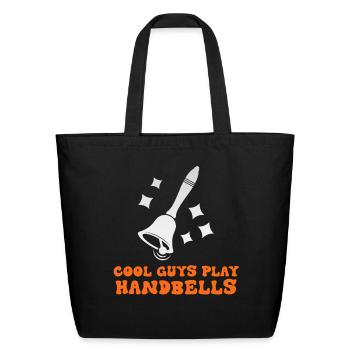 Handbell Anthem in Orange - Eco-Friendly Cotton Tote - black - Front