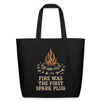 Prehistoric Homo Habilis Stone Tools - Eco-Friendly Cotton Tote - black - Front