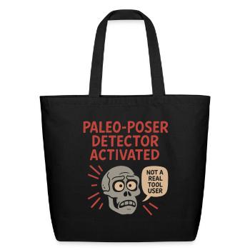 Prehistoric Homo Habilis Stone Tools - Eco-Friendly Cotton Tote - black - Front