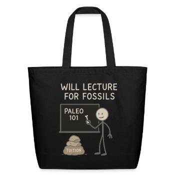 Prehistoric Homo Habilis Stone Tools - Eco-Friendly Cotton Tote - black - Front