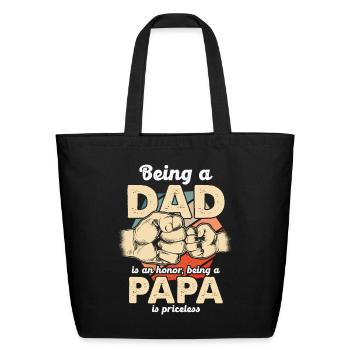 Papa Pride: Being a Dad - Eco-Friendly Cotton Tote - black - Front