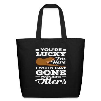 Sea Otter Pun Otter Lover - Eco-Friendly Cotton Tote - black - Front