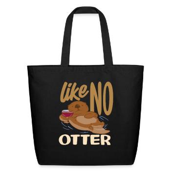Sea Otter Cartoon Like No Pun - Eco-Friendly Cotton Tote - black - Front