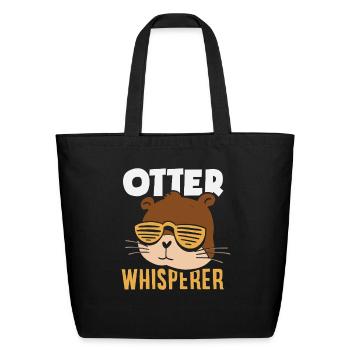 Sea Otter Whisperer - Eco-Friendly Cotton Tote - black - Front