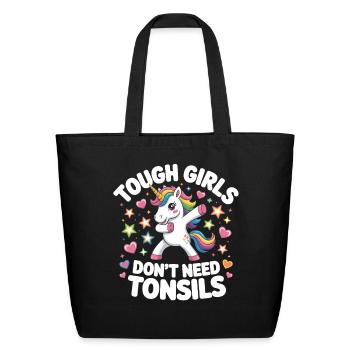Unicorn Power: Tough Girls - Eco-Friendly Cotton Tote - black - Front
