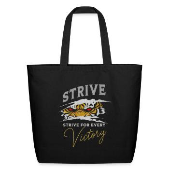 Strive for Victory Tiger Eyes - Eco-Friendly Cotton Tote - black - Front