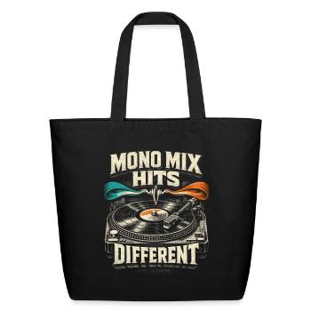Vinyl Collector Mono Mix Hits Different - Eco-Friendly Cotton Tote - black - Front
