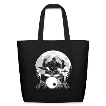 Bigfoot Drummer - Eco-Friendly Cotton Tote - black - Front